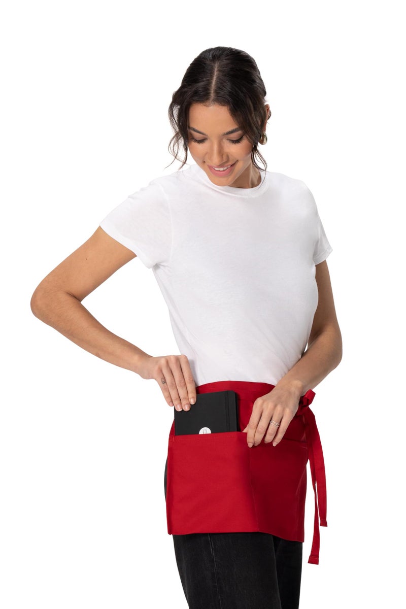 Chef Works Unisex Waitress Apron, Red, One Size - Image 4